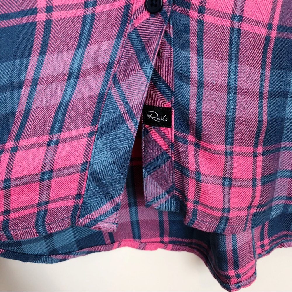 Rails Pink & Blue Plaid Button-Down Shirt - Picture 5 of 8